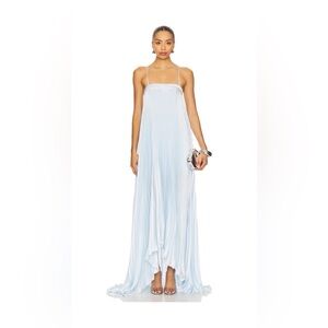 Lovers + Friends Pale Blue Pleated Maxi Dress